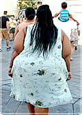 An obese woman.